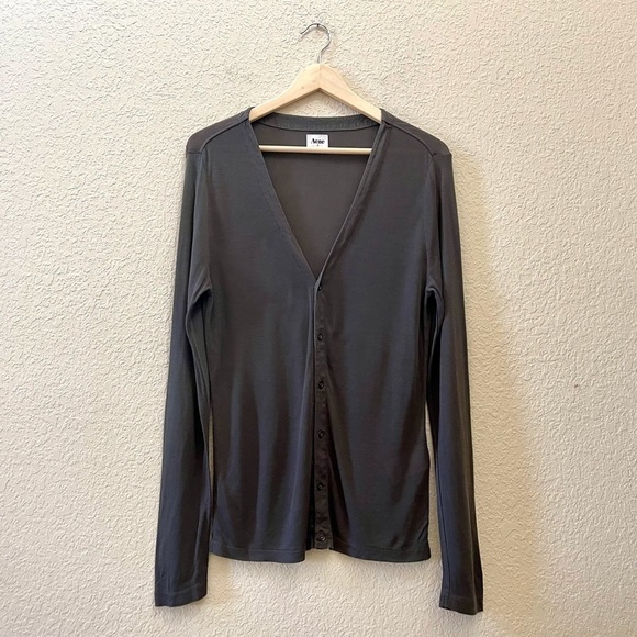 Acne Studios Cardigan Sweater Frank Button Long Sleeve Casual Preppy Green M - Picture 1 of 12